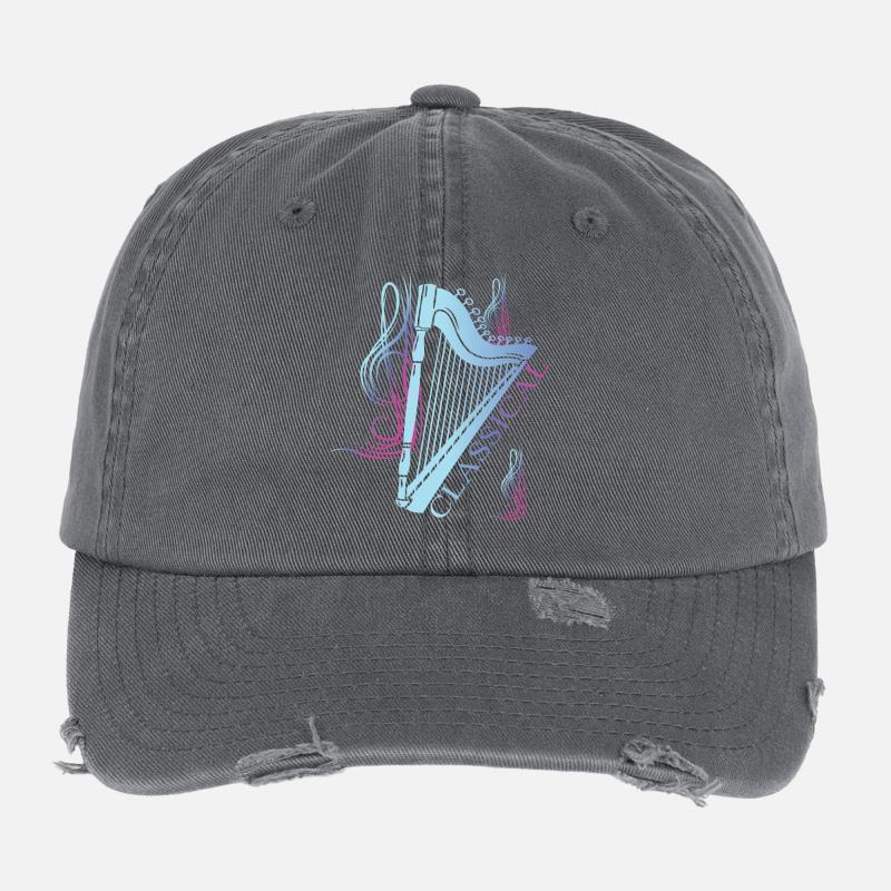 Classical Harp Music Flexfit Vintage Destroyed Cap