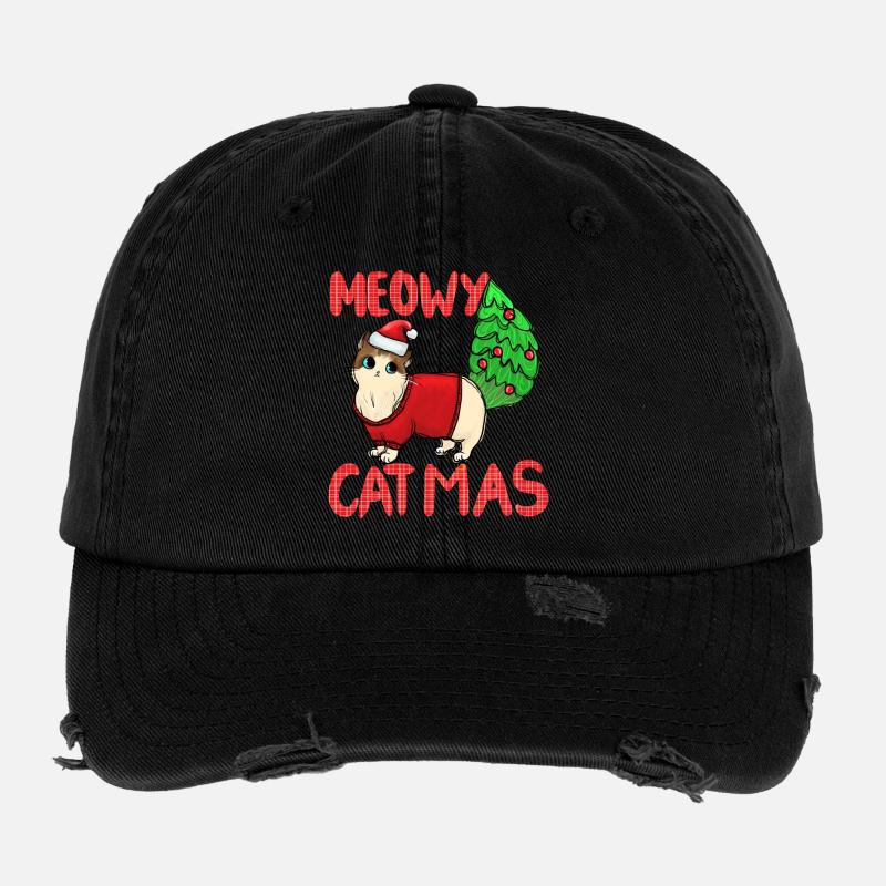 Pull de Noël Catmas Cat Meowy Casquette vintage effet usé Flexfit