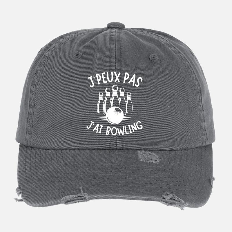 bowling, fan de bowling, joueur de bowling Casquette vintage effet usé Flexfit