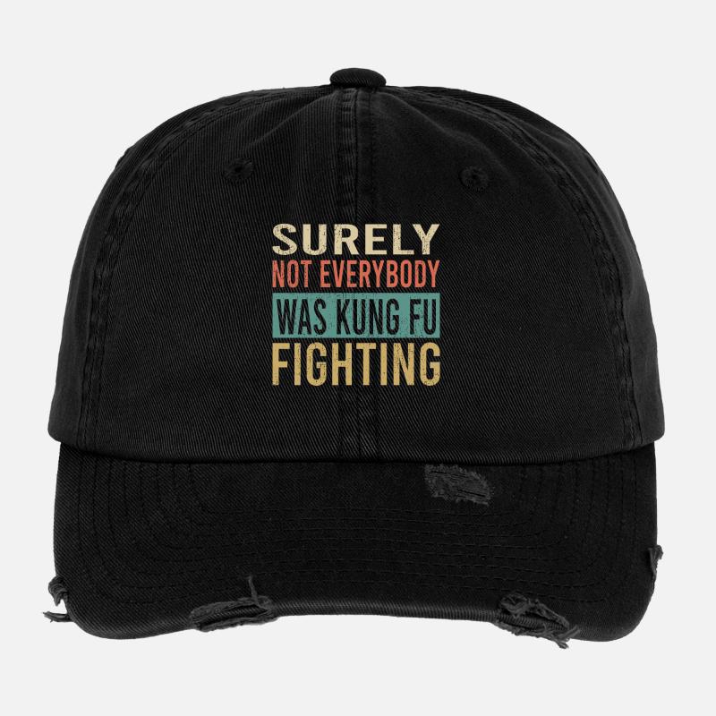Citation de combat de kung-fu Typographie Casquette vintage effet usé Flexfit