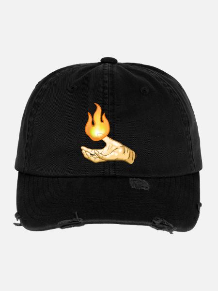 Flame - Flexfit Vintage Destroyed Cap - black - Front