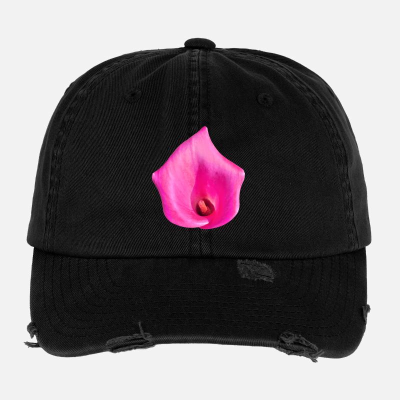 Pink Calla Blossom Flexfit Vintage Destroyed Cap