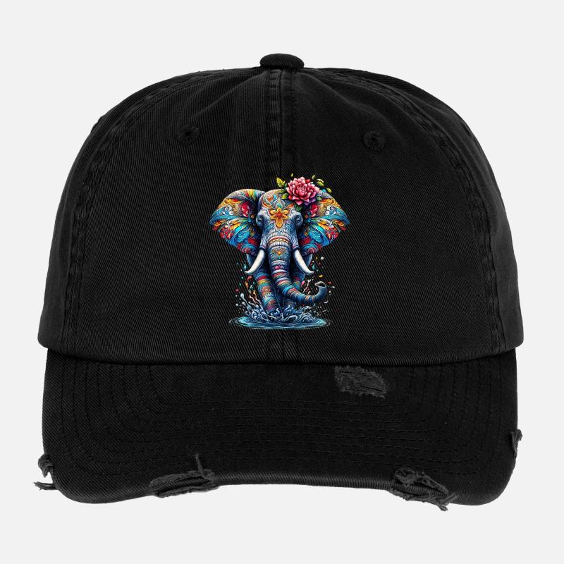 Éléphant Casquette vintage effet usé Flexfit
