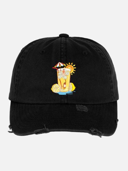 Refreshing lemon relax design - Flexfit Vintage Destroyed Cap - black - Front