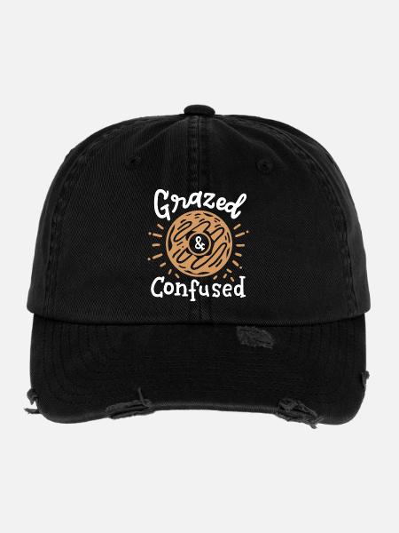Donuts Donut-Liebhaber - Flexfit Vintage Destroyed Cap - Schwarz - Vorne