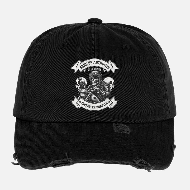 Sons of Arthritis Ibuprofen Chapter Biker - Flexfit Vintage Destroyed Cap - black