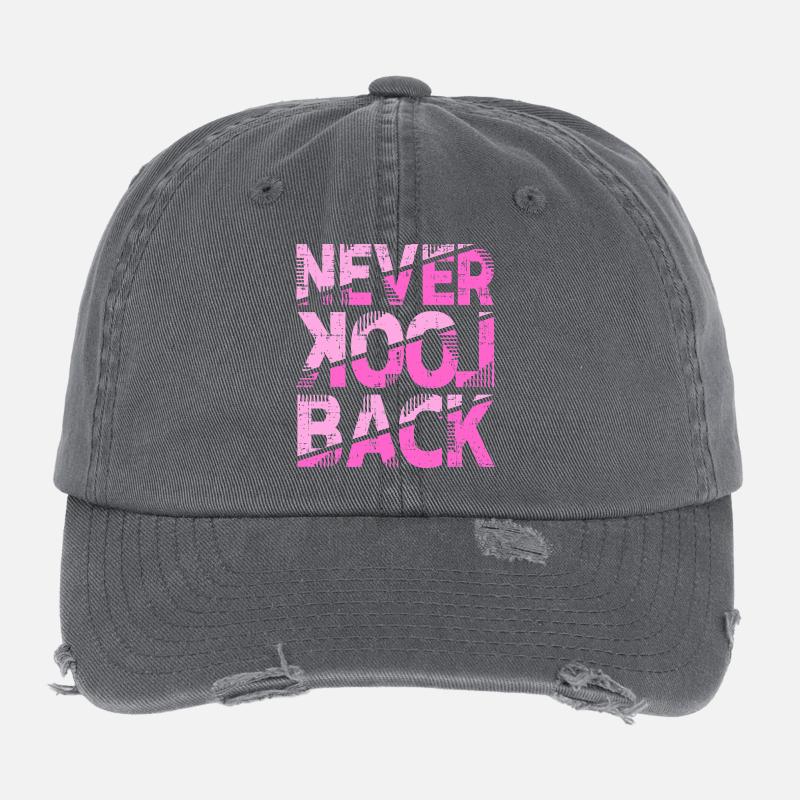 Never Look Back Motivationsdesign Flexfit Vintage Destroyed Cap