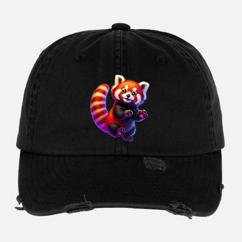 Red panda Flexfit Vintage Destroyed Cap