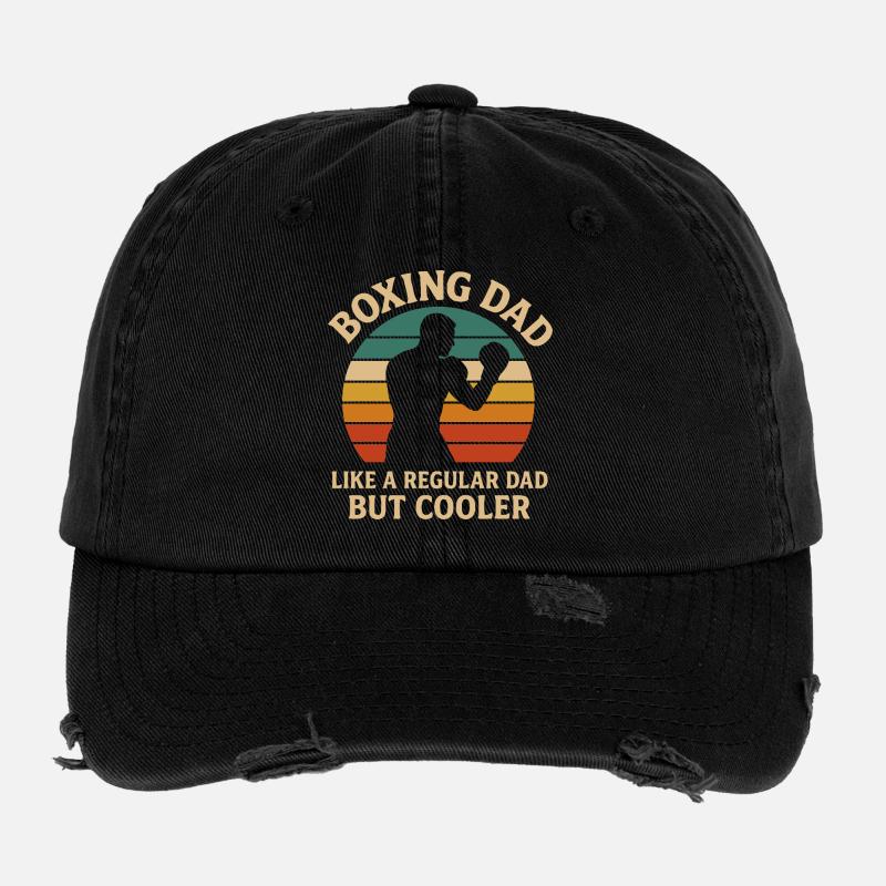 Boxe papa Rétro Coucher de soleil Design Casquette vintage effet usé Flexfit