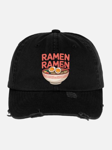 Ramen Bowl Food Lover - Flexfit Vintage Destroyed Cap - black - Front