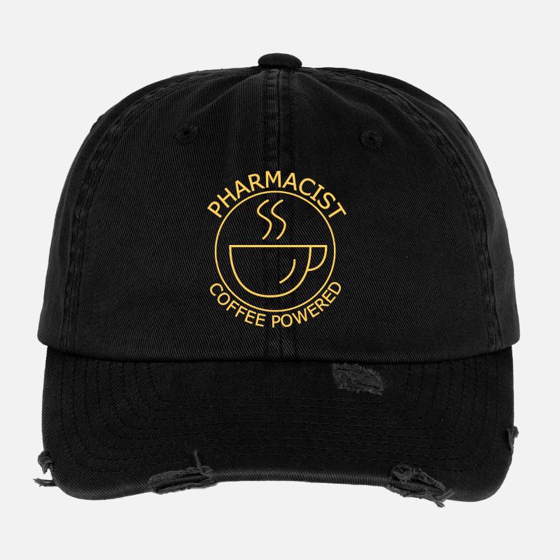 Pharmacist Coffee Powered Flexfit Vintage Destroyed Cap