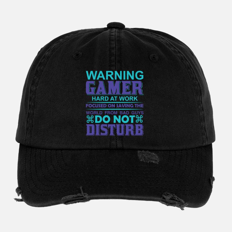 Mode joueur Ne pas déranger Casquette vintage effet usé Flexfit