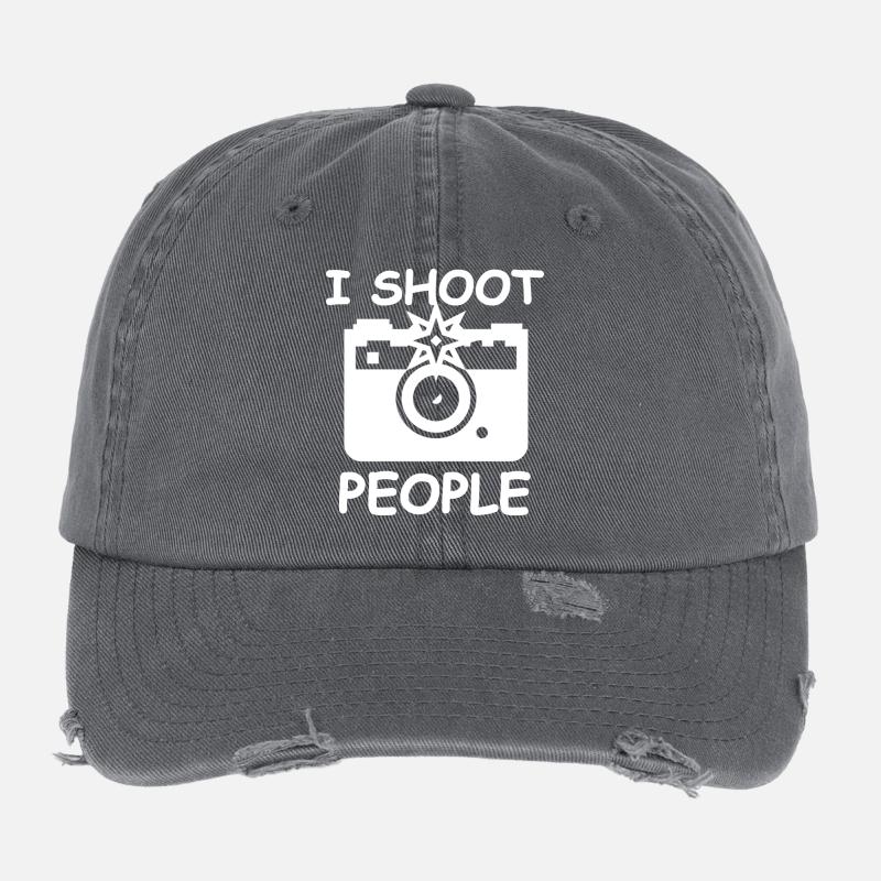 I Shoot People Tee Caméra Casquette vintage effet usé Flexfit