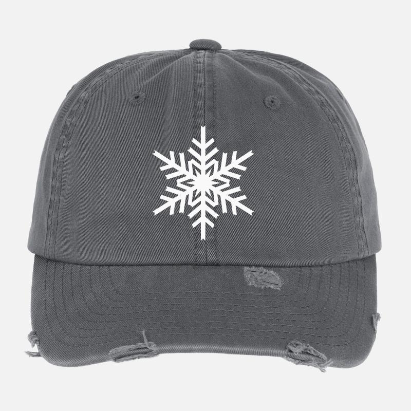 Geometric Snowflake Flexfit Vintage Destroyed Cap