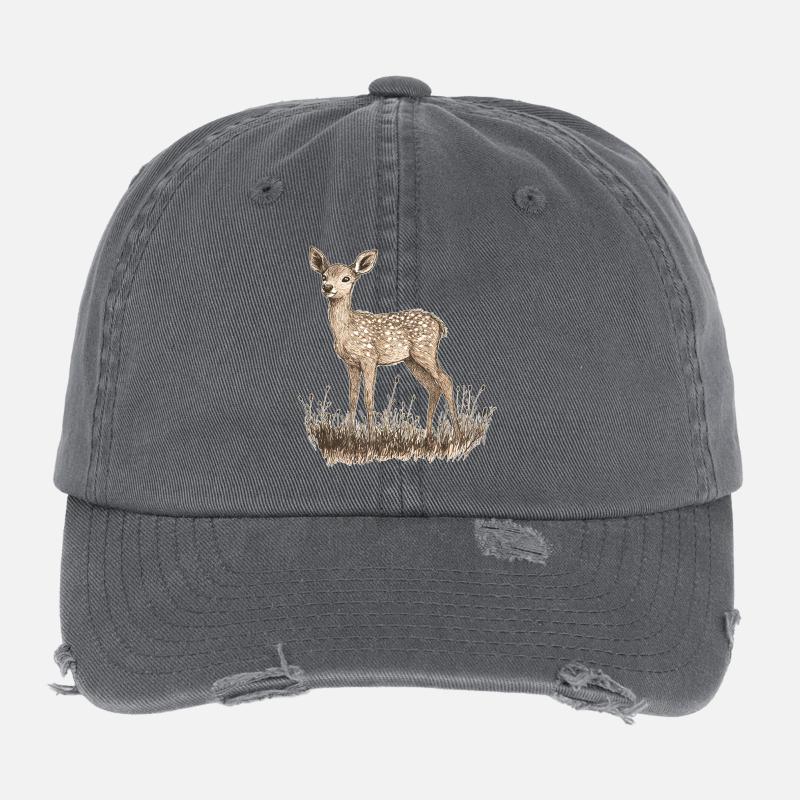 roe deer Flexfit Vintage Destroyed Cap