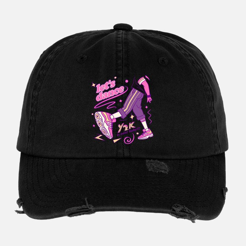 Y2K Dance Vibe Sneaker Art Flexfit Vintage Destroyed Cap