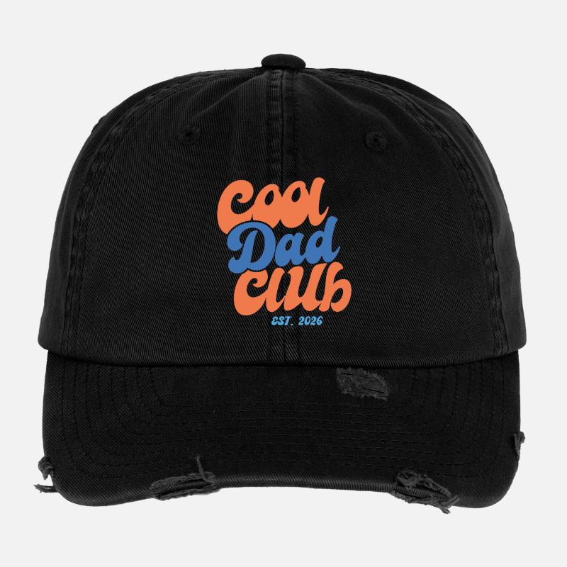 Cool Dad Club 2026 - Geschenkidee Flexfit Vintage Destroyed Cap