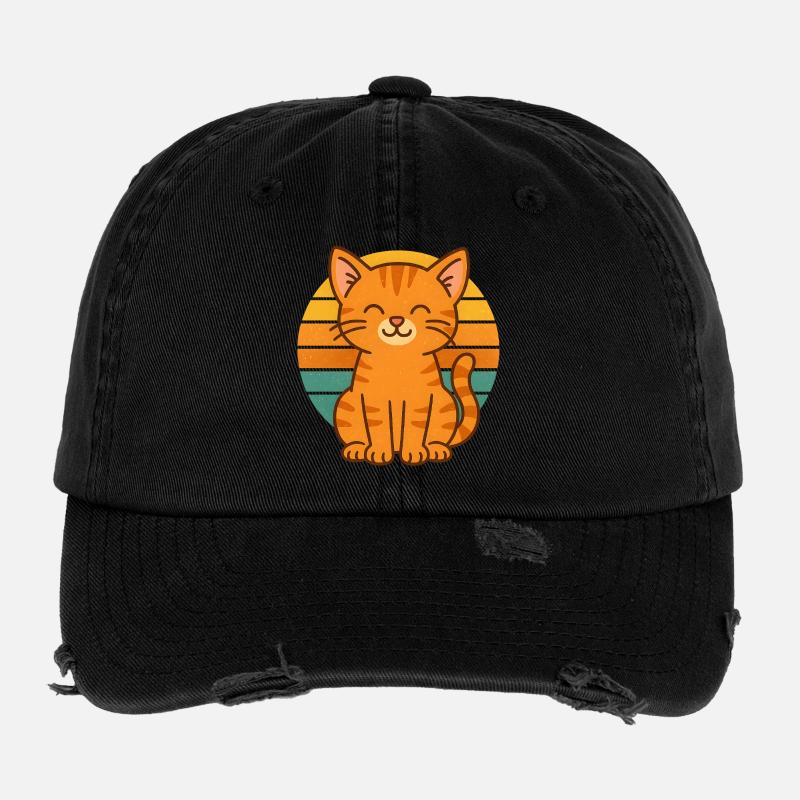 Ambiance rétro de chat Casquette vintage effet usé Flexfit
