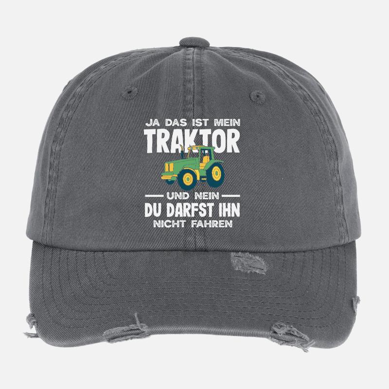 Yes, that's my tractor You're not allowed to drive Flexfit Vintage Destroyed Cap