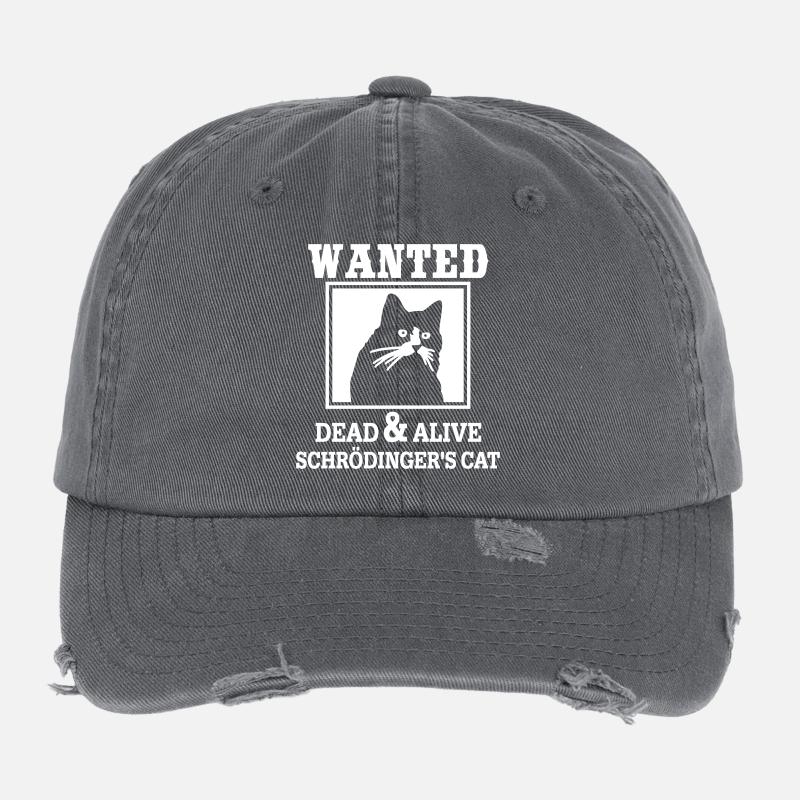 Schrödingers Katze gesucht, Nerdiges Quantenphysik Flexfit Vintage Destroyed Cap