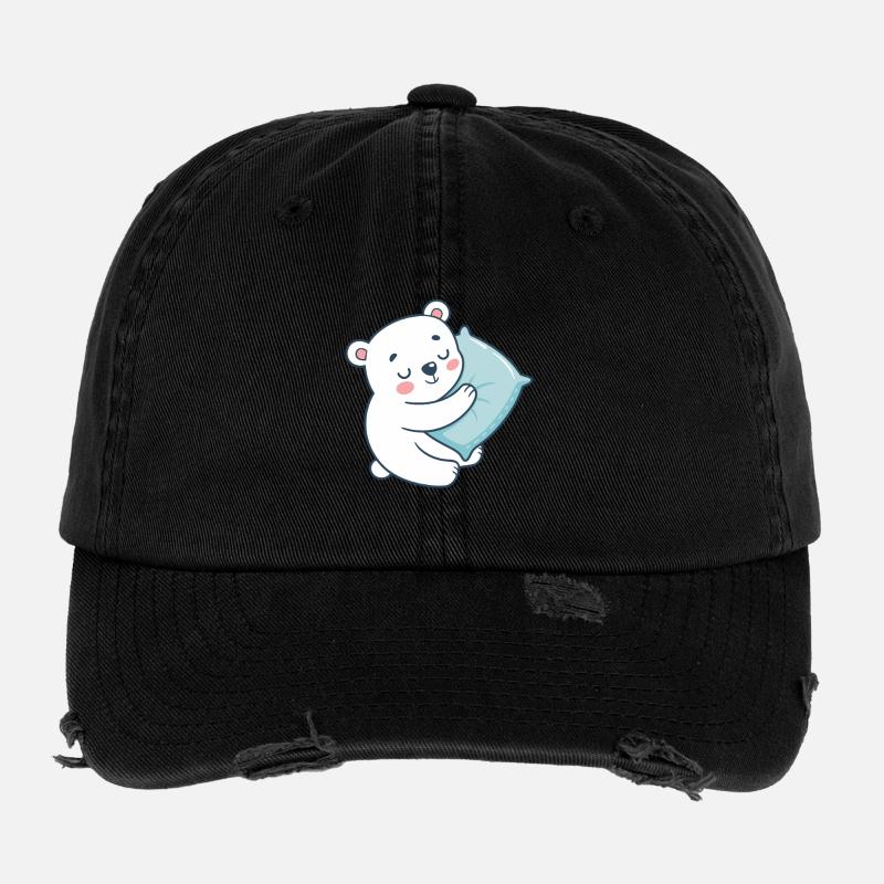 Ours doux et oreiller bleu Casquette vintage effet usé Flexfit