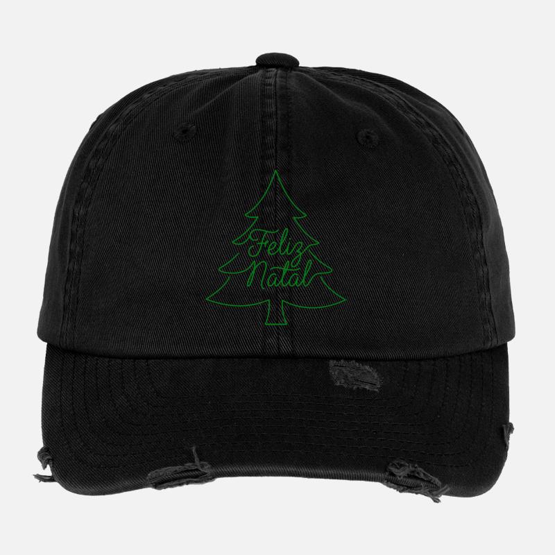 Conception du sapin de Noël Feliz Natal Casquette vintage effet usé Flexfit