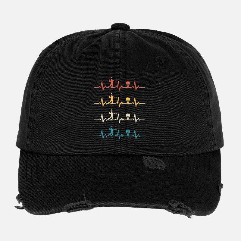 badminton heartbeat retro badminton  Casquette vintage effet usé Flexfit