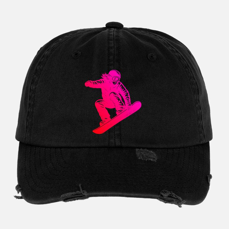 Motif classique du snowboard Casquette vintage effet usé Flexfit