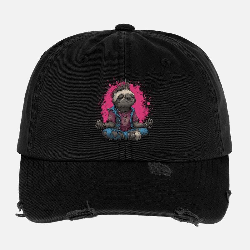 Méditation punk sur la paresse Casquette vintage effet usé Flexfit