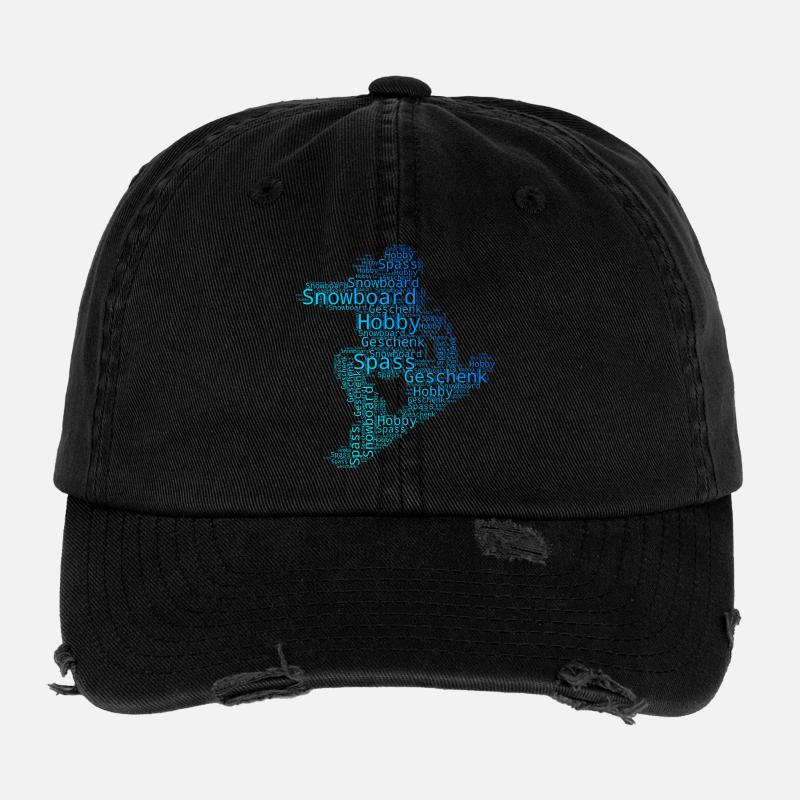 Funny snowboard motif Flexfit Vintage Destroyed Cap
