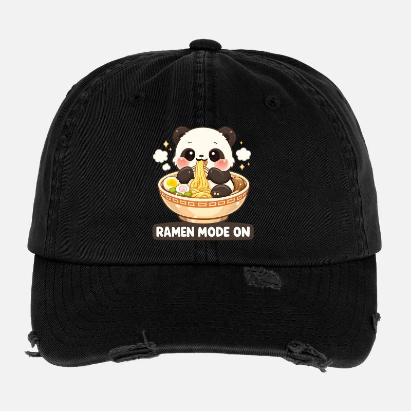 Mode ramen sur Panda Casquette vintage effet usé Flexfit