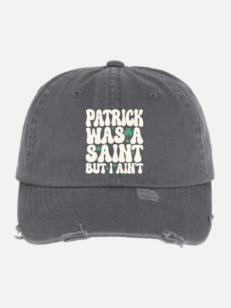 Patrick war ein Heiliger, aber ich bin nicht St. Patrick's Day - Flexfit Vintage Destroyed Cap - Dunkelgrau - Vorne