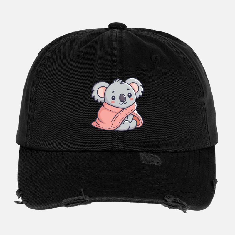 Koala cosy dans une écharpe rose Casquette vintage effet usé Flexfit