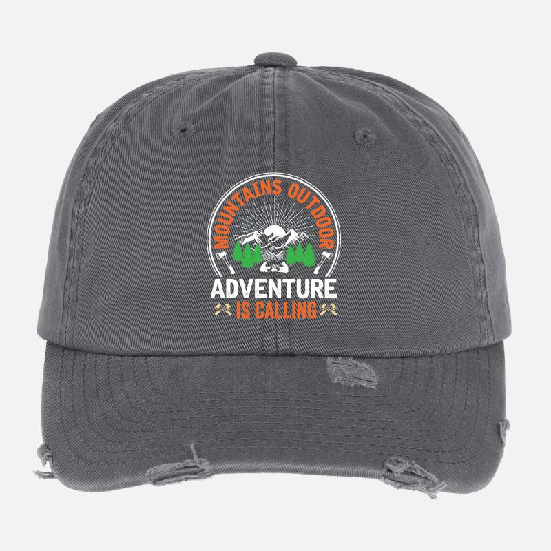 Mountains - Adventure is Calling Flexfit Vintage Destroyed Cap
