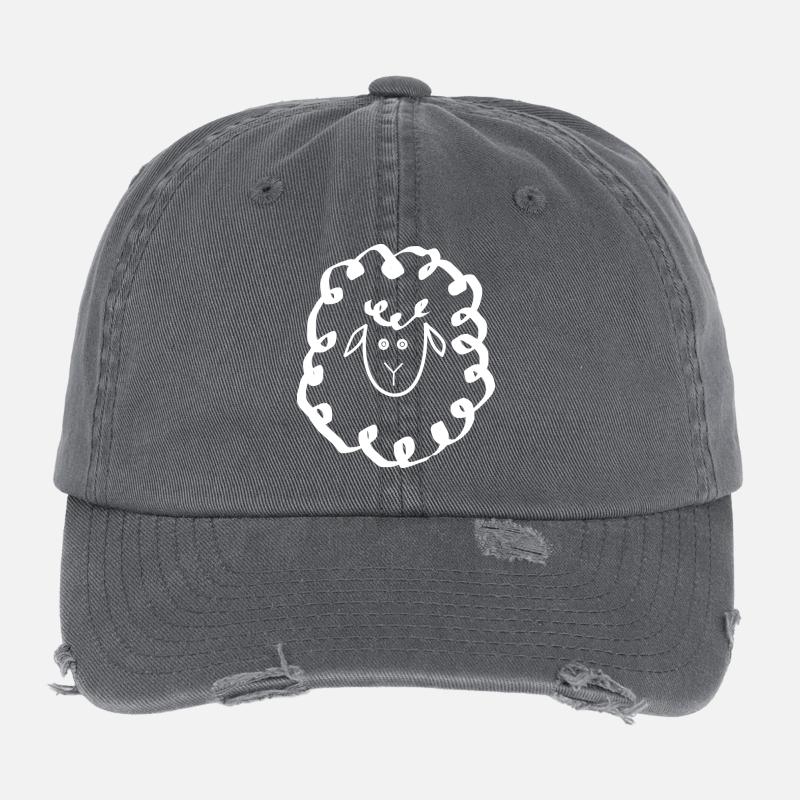 Sheep White Flexfit Vintage Destroyed Cap
