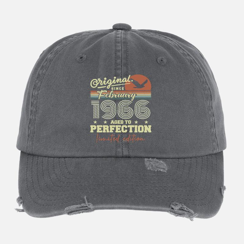 Geburtstag Februar 1966 Flexfit Vintage Destroyed Cap