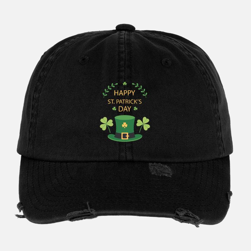 Chapeau Vert Saint Patrick Casquette vintage effet usé Flexfit