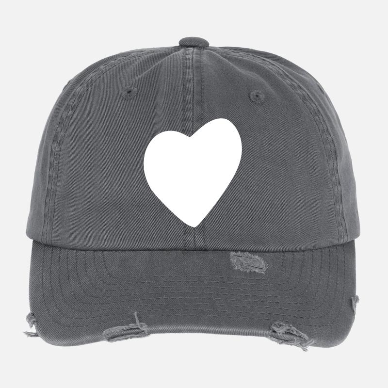 Cœur minimaliste – design d’amour simple Casquette vintage effet usé Flexfit