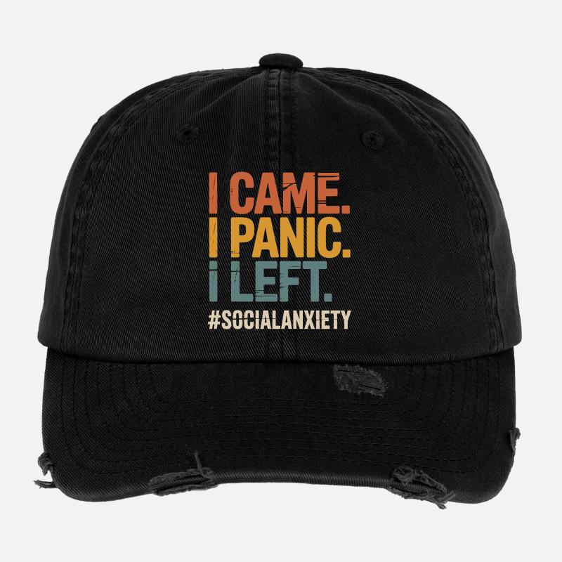 Introverted Problem Funny Social Freak Flexfit Vintage Destroyed Cap