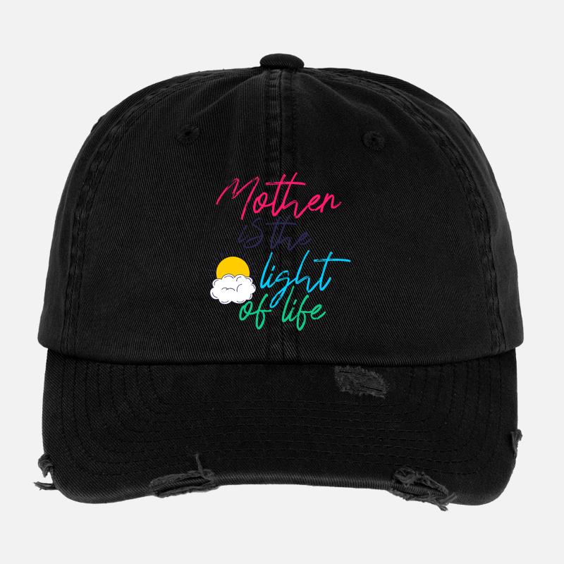 Mutter ist das Licht des Lebens – inspirierendes Zitat Flexfit Vintage Destroyed Cap