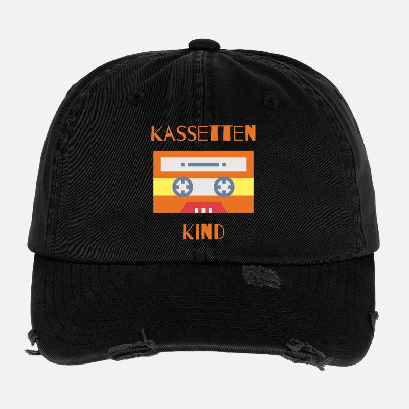 Kassetten Kind - Kindheit - Jugend - Nostalgie Flexfit Vintage Destroyed Cap