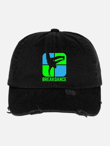 Breakdance - Flexfit Vintage Destroyed Cap - Schwarz - Vorne