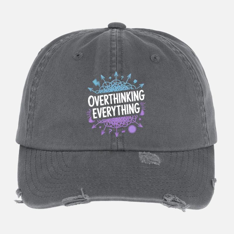 Overthinking Everything ADHS Chaos Flexfit Vintage Destroyed Cap