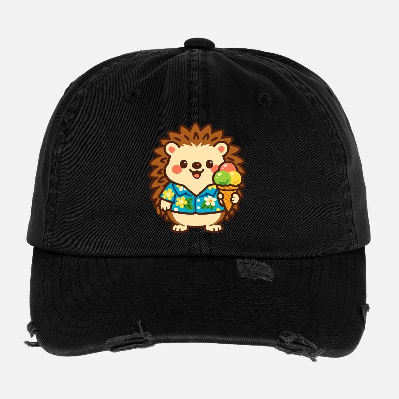 Hérisson avec une glace à la manière hawaïenne Casquette vintage effet usé Flexfit
