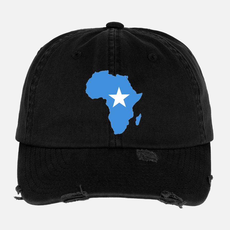 Drapeau de la Somalie Afrique Casquette vintage effet usé Flexfit