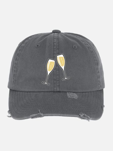 2 Sektgläser (Sekt / Oval / Zu / 3C) - Casquette vintage effet usé Flexfit - charbon - Devant
