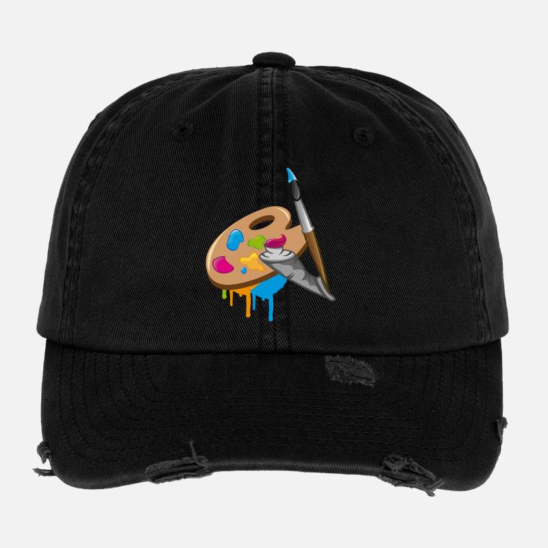 un pinceau, couleur et la palette d'un peintre Casquette vintage effet usé Flexfit