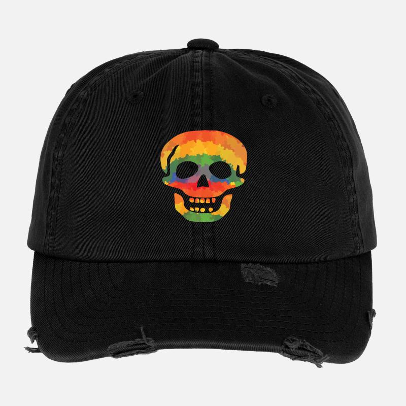 Crâne de couleur Casquette vintage effet usé Flexfit