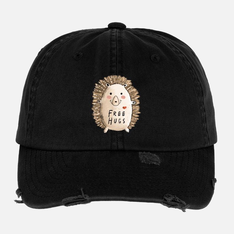 Cadeau de bande dessinée pour enfants Hugs Hérisson I gratuit automne Casquette vintage effet usé Flexfit