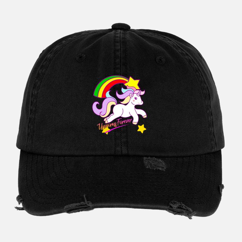 Regenbogen-Einhorn Forever Flexfit Vintage Destroyed Cap